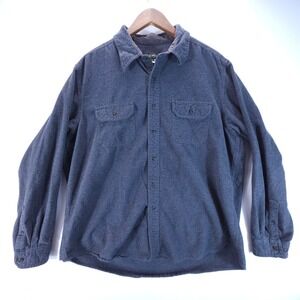 Eddie Bauer Flannel Shirt Mens XL Blue Workwear Streetwear Cotton Button Up